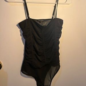 Sheer ruched bodysuit NWOT